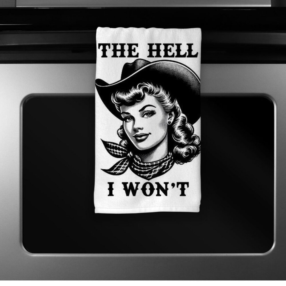 Cowgirl Funny Western Funny Microfiber Kitchen Towel
